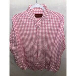Knotstandard Men’s Dress Shirt Size Medium Pink Striped Business Formal City